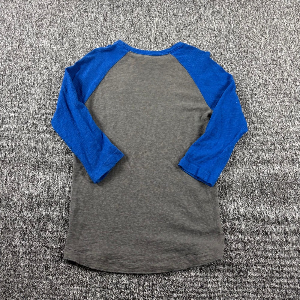 Y2K Abercrombie & Fitch Big Moose Raglan Baseball Tee Grey Blue Unisex Small - Picture 4 of 6